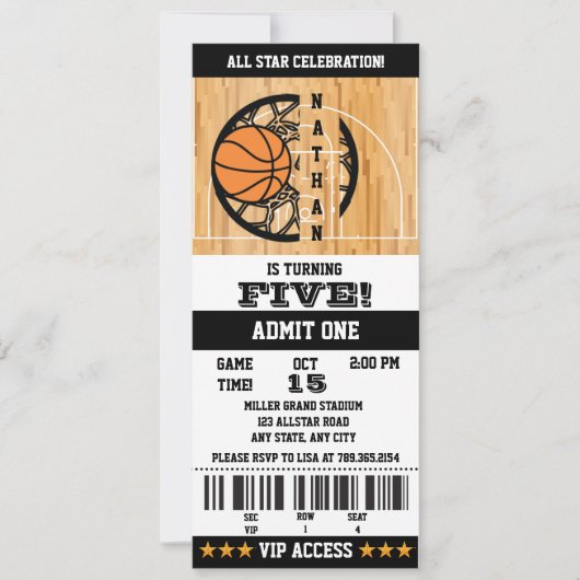 Basketball Birthday Kaart (Voorkant)