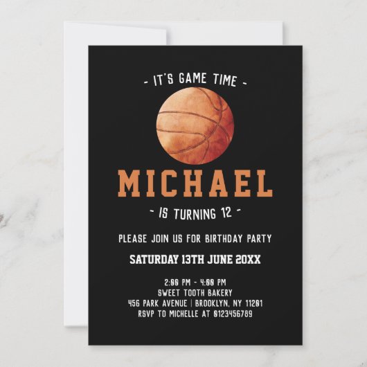 Basketball Birthday Kaart (Voorkant)