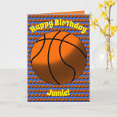 Basketball Birthday-kaart Kaart (Gele Bloem)