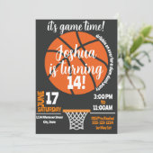 Basketball Birthday Party Custom Kaart (Staand voorkant)