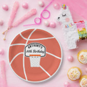 Basketball Birthday Party gepersonaliseerd Papieren Bordje (Feest)
