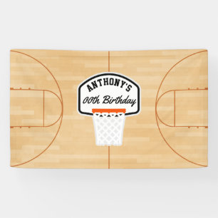 Basketball Birthday Party gepersonaliseerd Spandoek