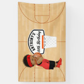 Basketball Birthday Party gepersonaliseerd Spandoek (Verticaal)