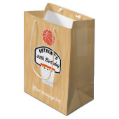 Basketball Birthday Party Guest Hartelijk dank Medium Cadeauzakje (Voorkant Gekanteld)