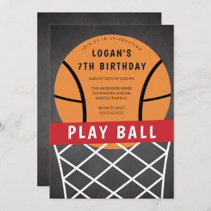 Basketball Birthday Party Invitation Kaart