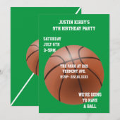 Basketball Birthday Party Invitation Kaart (Voorkant / Achterkant)