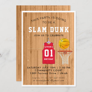 Basketball Birthday Party Invitation Kaart