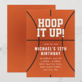 Basketball Birthday Party Invitation Kaart (Voorkant / Achterkant)