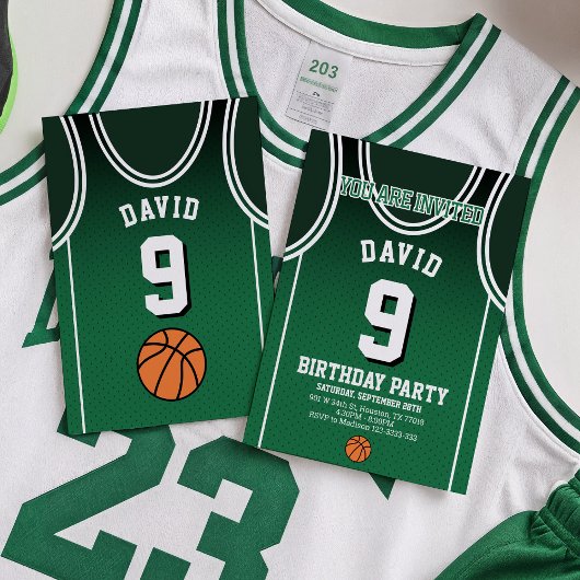 Basketball Birthday Party Invitation Kaart