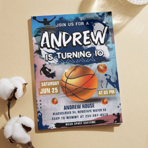 Basketball Birthday Party Invitation Kaart