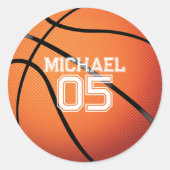 Basketball Birthday Party Ronde Sticker (Voorkant)