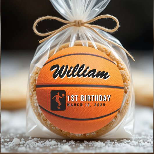 Basketball Birthday Party Ronde Sticker