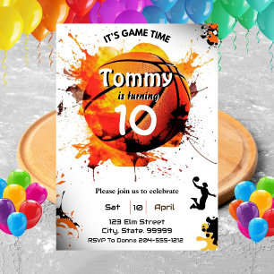 Basketball Birthday Uitnodiging