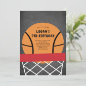 Basketball Birthday Uitnodiging (Staand voorkant)