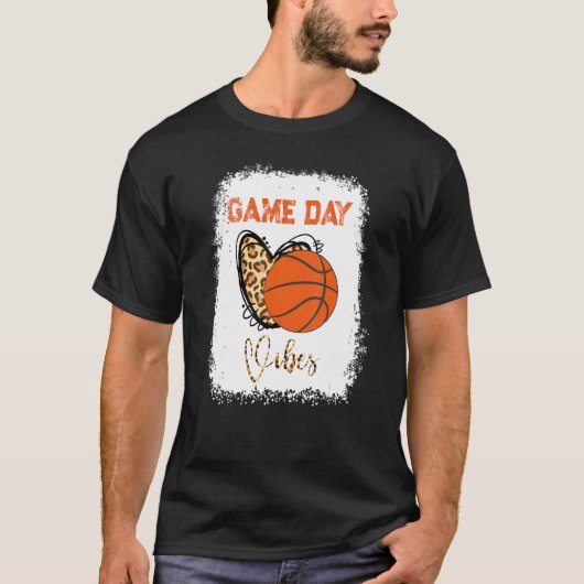 Basketball Bleached Game Day Vibes Basketball Mom T-shirt (Voorkant)