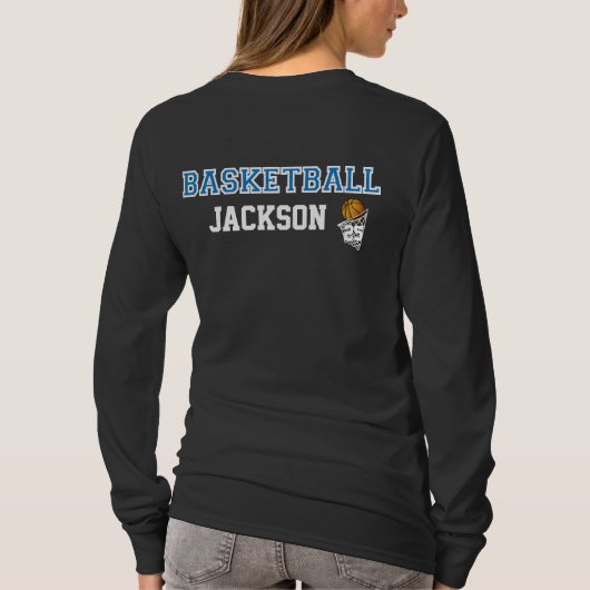 Basketball Blue Lettering | Shirt personaliseren (Achterkant)
