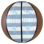 Basketball Blue & White Stripe He said Yes! Basketbal (Verticaal)