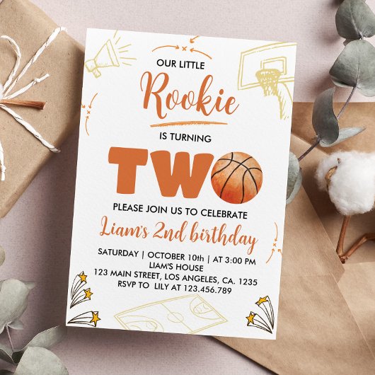 Basketball Boy 2e anniversaire Invitation Sport Pa