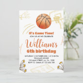 Basketball Boy Anniversaire Invitation Sport Party (Debout devant)