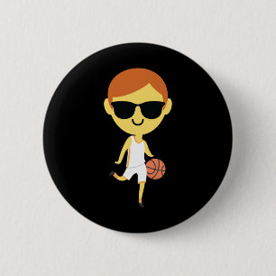 Basketball Boy Emoji 1 Ronde Button 5,7 Cm