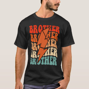 Basketball Brother Retro Groovy Lightning Bolt Fat T-shirt