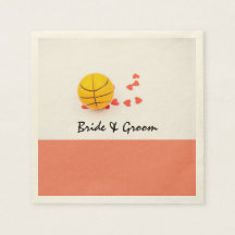Basketball bruiloft met liefde rood harten