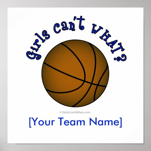 Basketball - bruin/blauw poster (Voorkant)