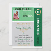 Basketball Card W/Stats Afstudeerder Invitations - Kaart (Achterkant)