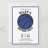 Basketball Carte photo garçons fête d'anniversaire (Dos)