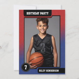 Basketball Carte photo garçons fête d'anniversaire