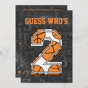 Basketball Chalkboard 2e verjaardag Kaart