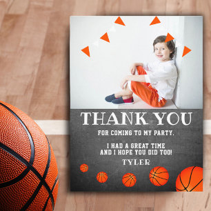 Basketball Chalkboard Birthday Foto Hartelijk dank Briefkaart