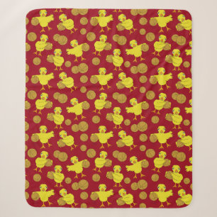 Basketball Chick Pattern Sherpa Blanket Deken