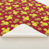 Basketball Chick Pattern Sherpa Blanket Deken (3/4)