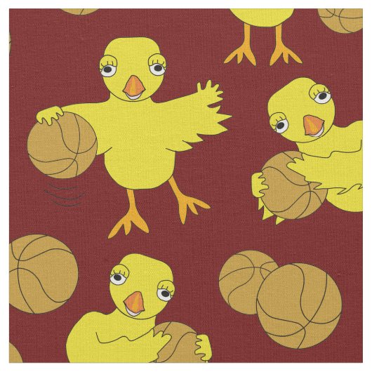 Basketball Chick Pattern Stof (Close Up)