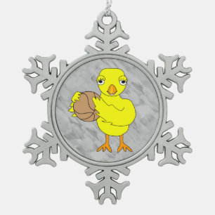 Basketball Chick Tin Sneeuwvlok Ornament