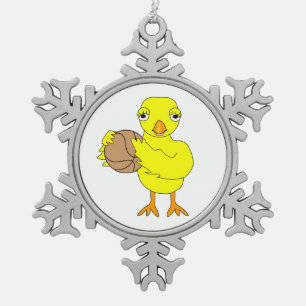 Basketball Chick Tin Sneeuwvlok Ornament