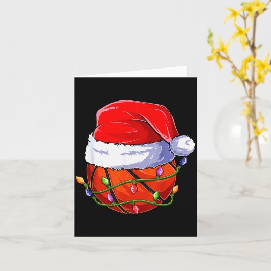 Basketball Christmas Boy Apparel, Funny Santa Srt Kaart (Gele Bloem)