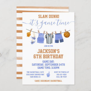 Basketball Clotheline Birthday Kaart
