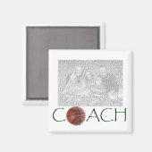 BASKETBALL Coach Aimant photo. (Recto/Verso)
