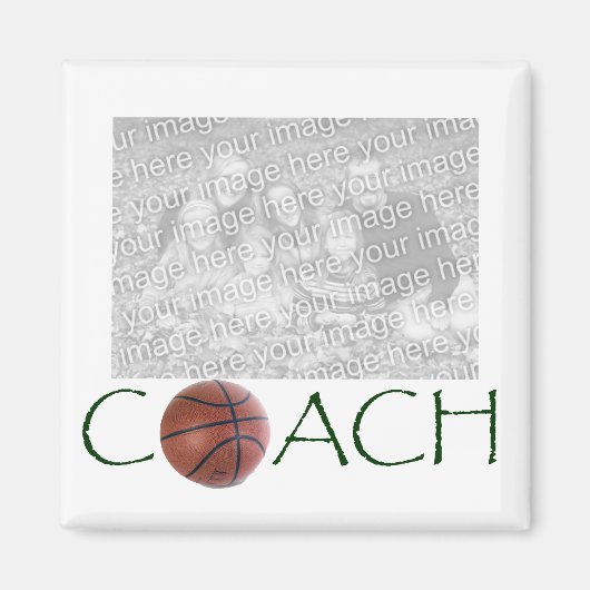 BASKETBALL Coach Aimant photo. (Devant)
