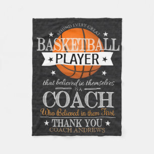 Basketball Coach bedankt cadeau Fleece Deken