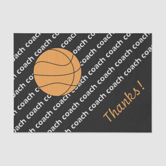 Basketball Coach-Bedankt Weefselpapier Tissuepapier (Voorkant)