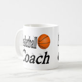 Basketball Coach demi-texte Café Mug (Devant gauche)