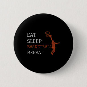 Basketball Coach Eat Sleep Basketball Repeat Baske Ronde Button 5,7 Cm