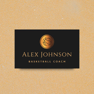 Basketball Coach Elegant Gold Modern Creative Ball Visitekaartje