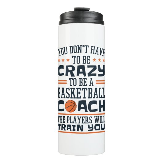 Basketball Coach Funny Crazy Quote Thermosbeker (Voorkant)