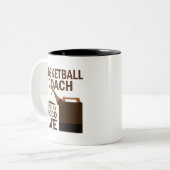 Basketball Coach (Funny) Gift Tweekleurige Koffiemok (Voorkant links)