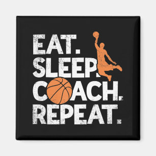 Basketball Coach Herhaal Assistant Eat Sleep Magneet