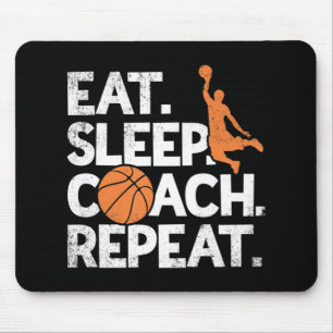 Basketball Coach Herhaal Assistant Eat Sleep Muismat